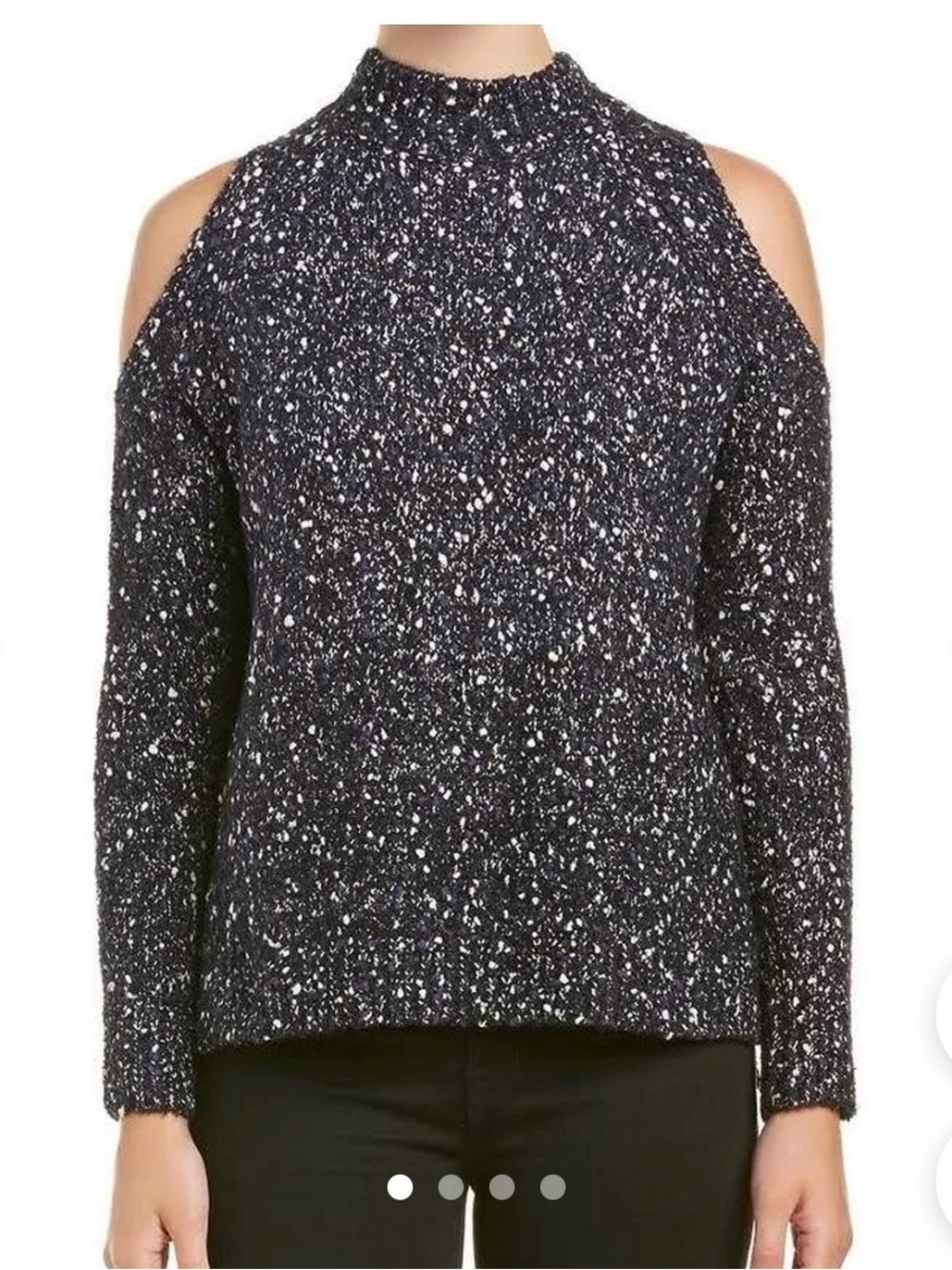 Rebecca Taylor Women’s Sweater with Shoulder Cutouts Navy Blend Color